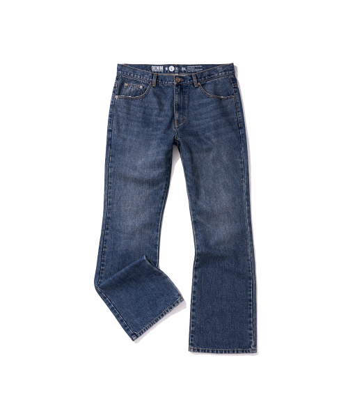 FLARE DENIM PANTS DEEP BLUE
