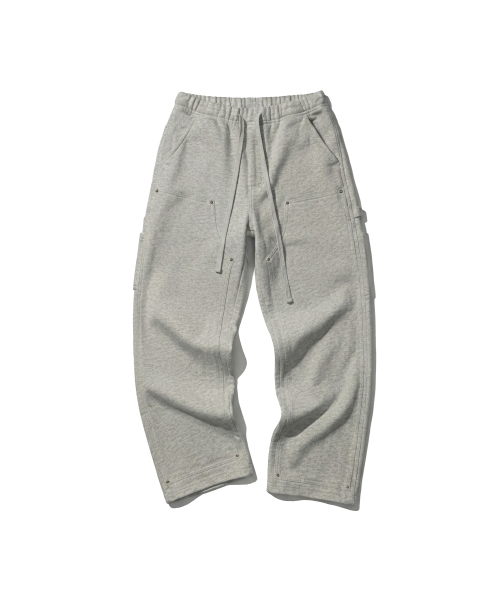 DOUBLE KNEE SWEATPANTS MELANGE GREY