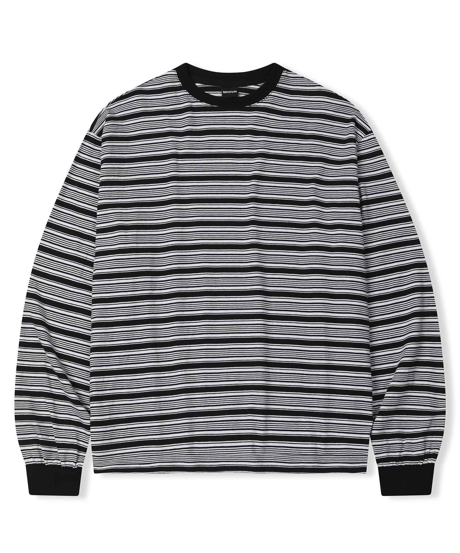 MULTI STRIPE LONG SLEEVE T-SHIRT BLACK