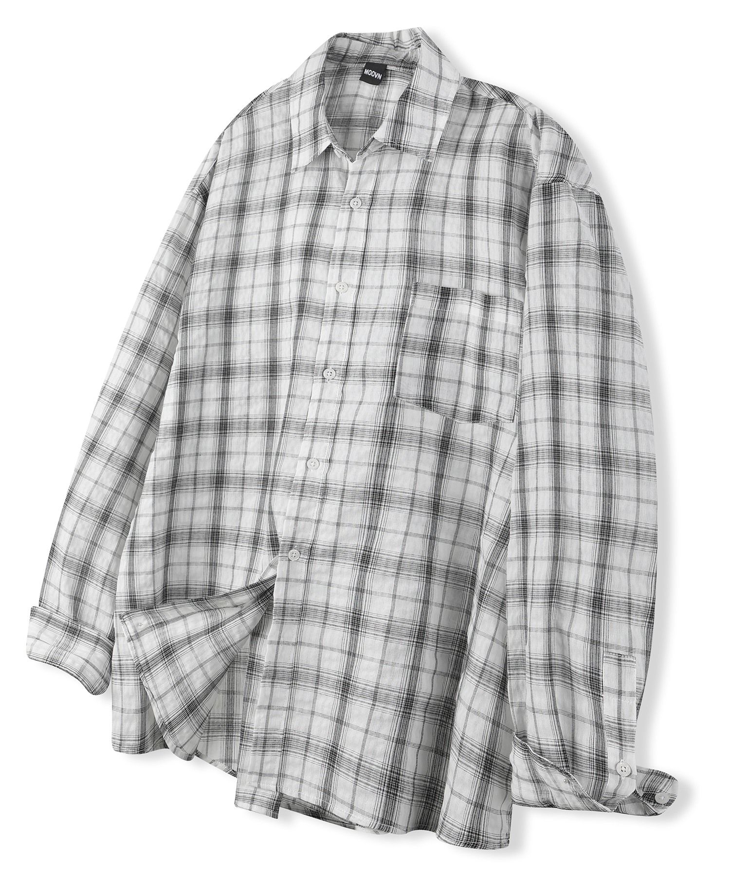 VINTAGE WRINKLE CHECK SHIRT WHITE