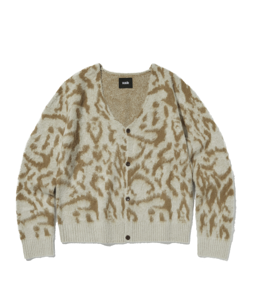PATTERN FUZZY CARDIGAN [BEIGE]