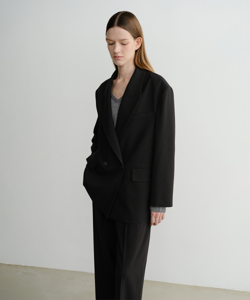 REND DOUBLE BREASTED JACKET (BLACK)