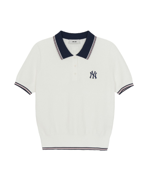Женский трикотажный поло Varsity NY (Ivory)