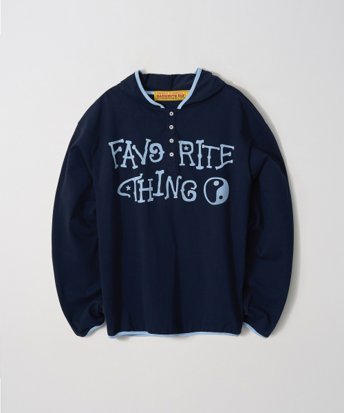 Binding Flock Hoodie Longsleeve (NAVY)
