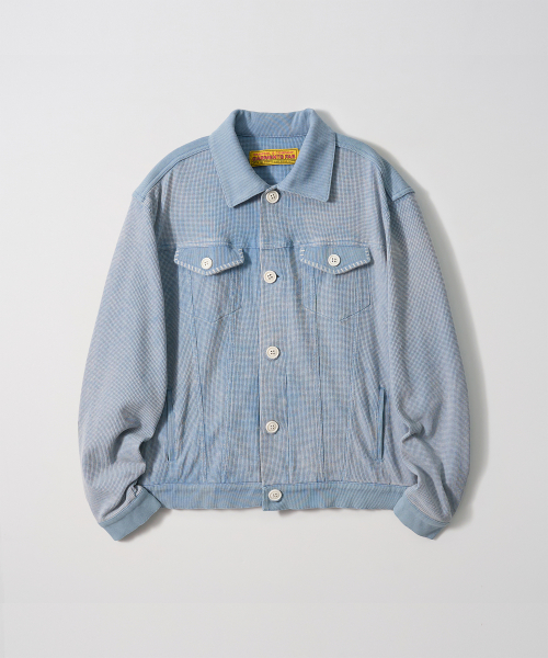 Washed Waffle Jacket (SKY BLUE)