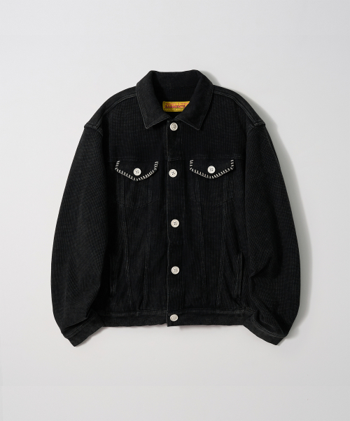 Washed Waffle Jacket (BLACK)