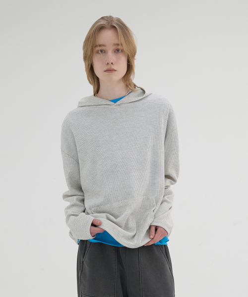 waffle hooded t-shirts (oatmeal)