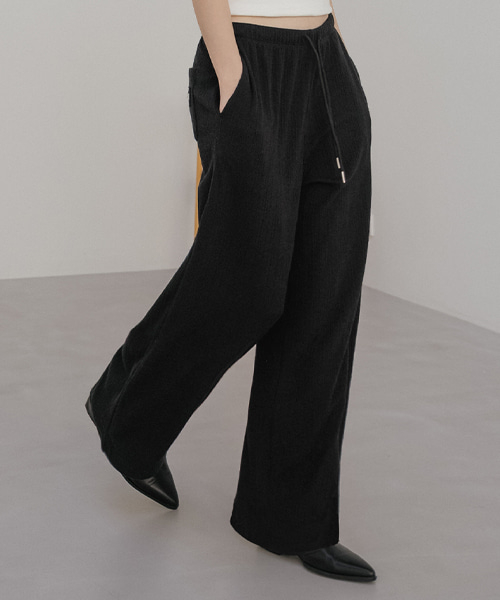 Ribbed sweat pants [TISP05PT05]_Black