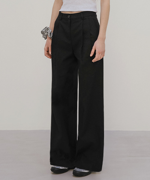 Cotton wide Pants [TISP05PT02]_Black