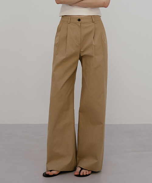 Cotton wide Pants [TISP05PT01]_Beige