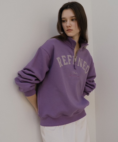 Refined half zip up MTM [TISP05LT13]_Purple