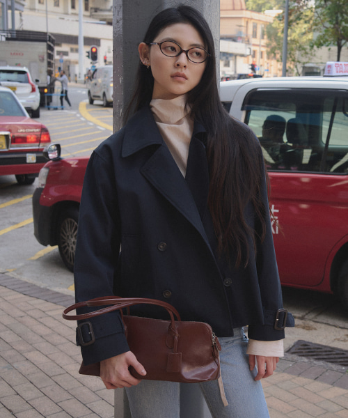 Short double trench jacket [TISP05JK04]_Navy