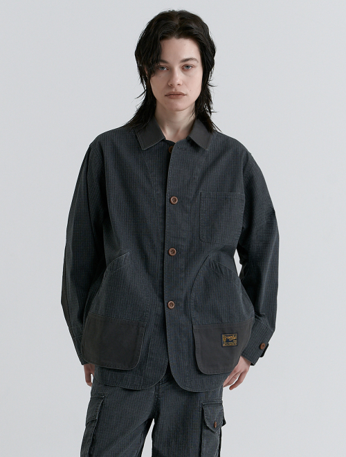 Оверсайз куртка Hunter 5511 рипстоп пигмент Dark Gray