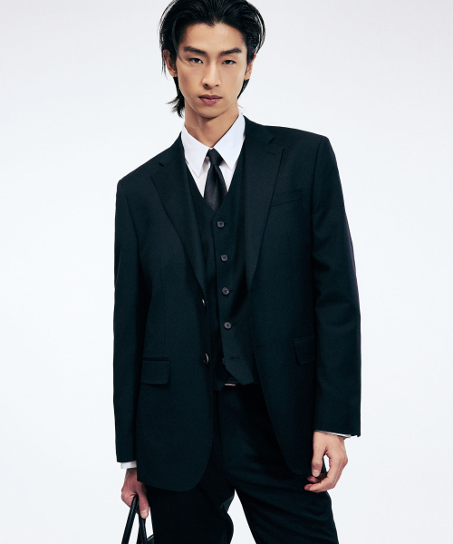 Classic Wool Suit Jacket (Black) TNJA6E101BK