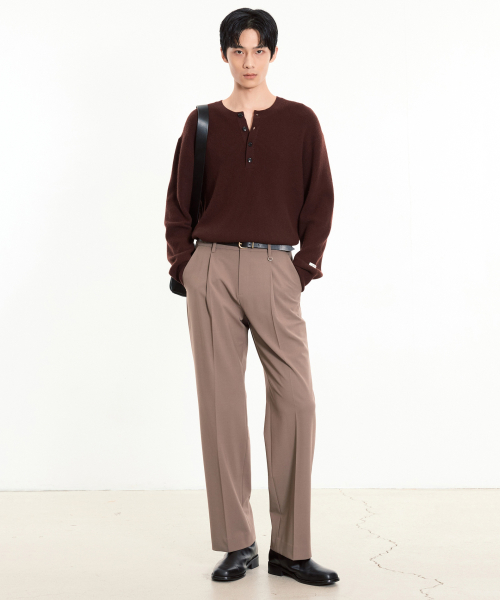 Essential Semi-Wide Fit Pants (Dusty Beige) TNPA6E101I3