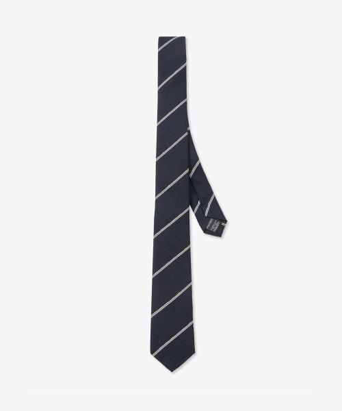 Wool Blended Regimental Slim Tie (Dark Navy) TNNE6E101N2