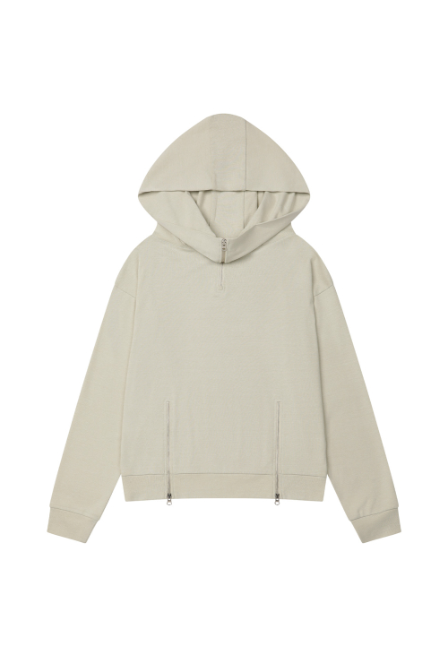 BIG HOODED SWEAT PULLOVER IN OATMEAL