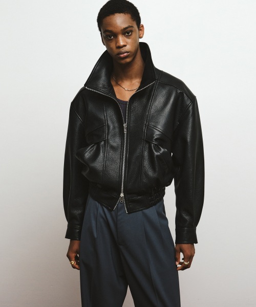 Куртка из козьей кожи с высоким горлом (Black)