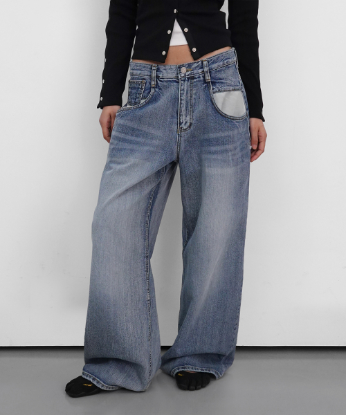 Wide Out pocket Denim Pants_Blue