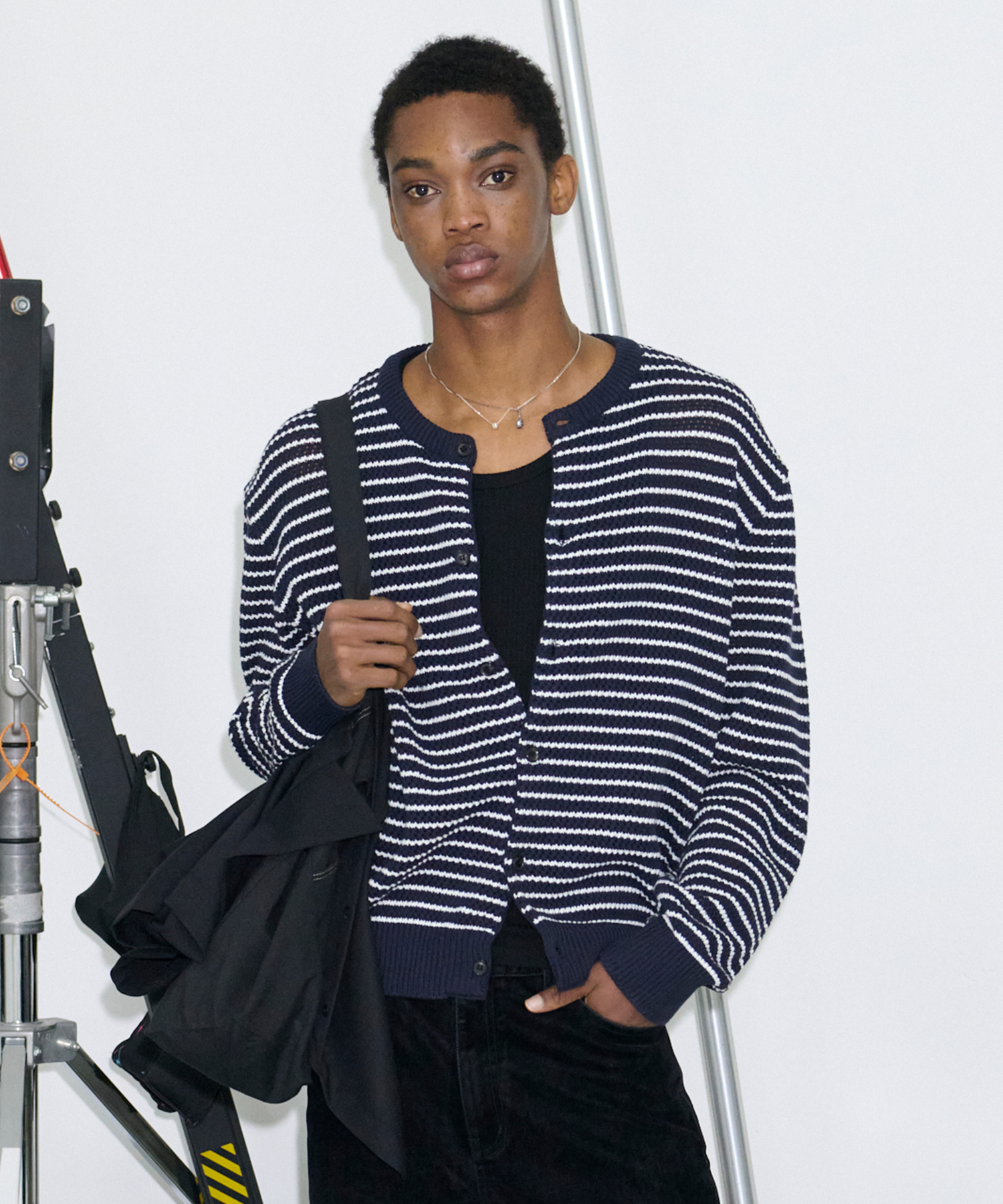Aftersun Stripe Cardigan NAVY