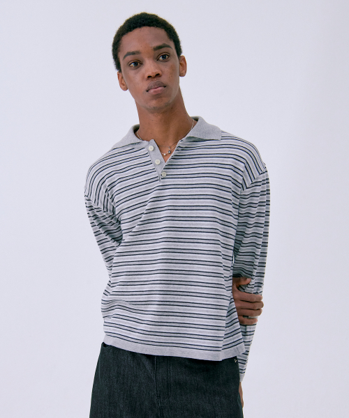 Lecce Polo Cotton Knit GREY