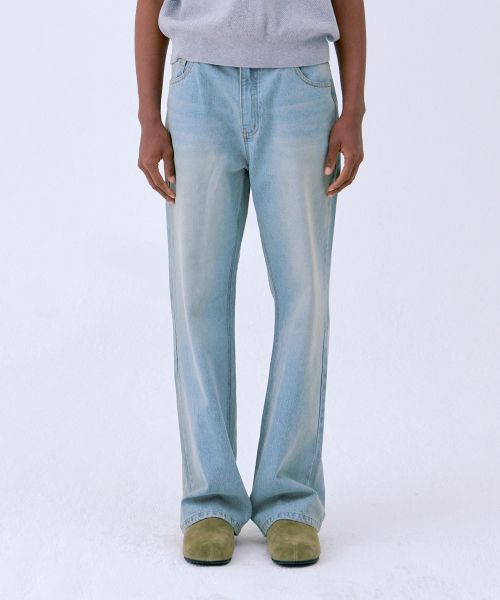 Capri Blue Straight Denim Pants