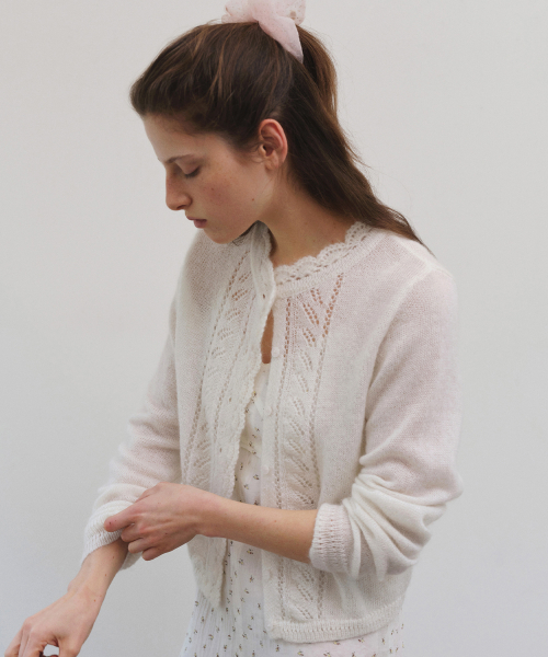 Mohair HRK【FOLNUA】Petal Knit Kendosa Nina - MIHO - cardigan Mohair Cardigan トップス