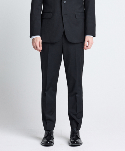 Шерстяные эластичные слаксы от костюма Black (slim fit)_SSLUZ11SSB