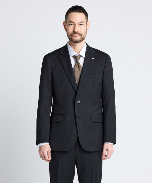 Шерстяной стрейч-пиджак сут черный (slim fit)_SSJUZ11SSB