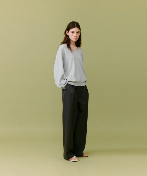 Spring wool slacks_charcoal