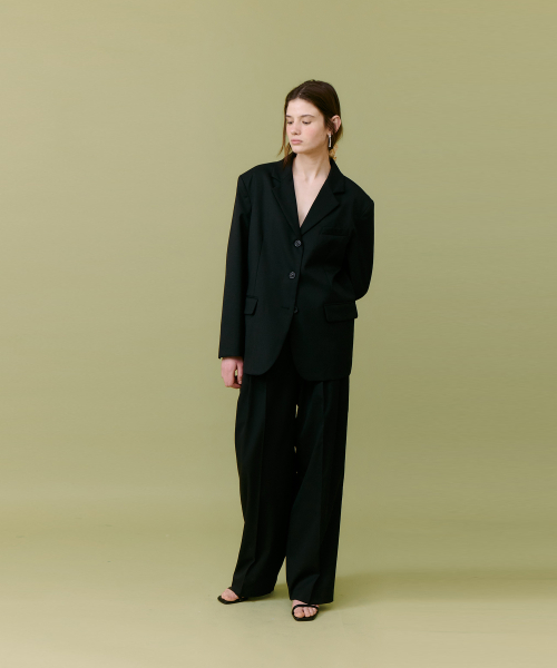Spring wool slacks_black