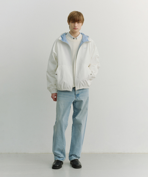 LOGO WINDBREAKER_UNISEX_UDJU6A113_WHITE / SOFT BLUE