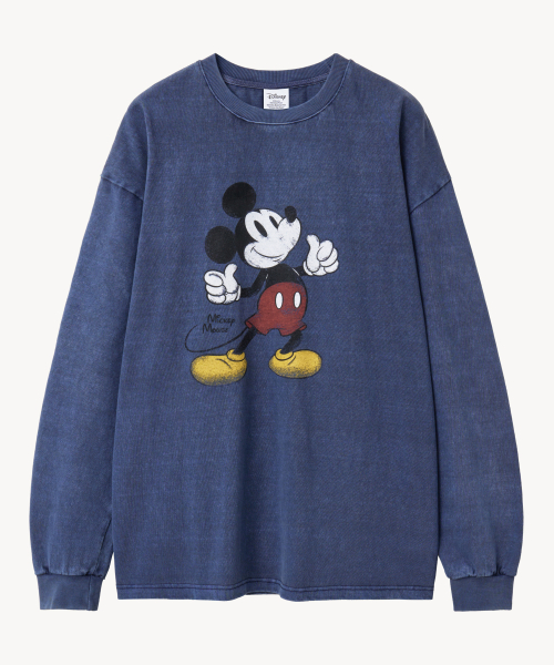 Винтажный лонгслив Number One Mickey (NAVY)