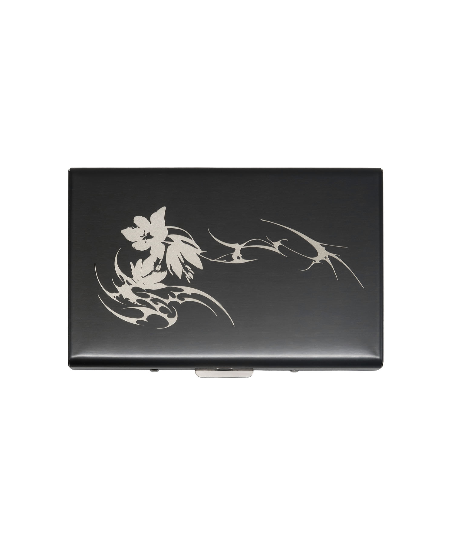 Flower Metal Card Wallet [BLACK]