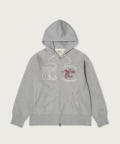 Худи на молнии Heritage Reverse Weave loose fit washed, Grey