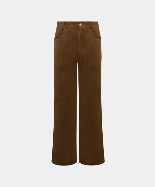 M VELVET FLARED PANTS - CAMEL