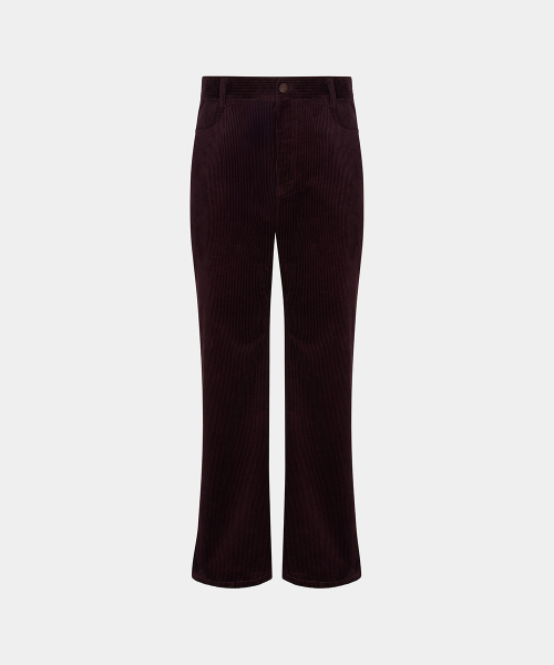 M CORDUROY FLARED PANTS - WINE