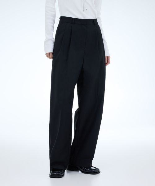 CLASSIC TWO TUCK SLACKS-2COLOR