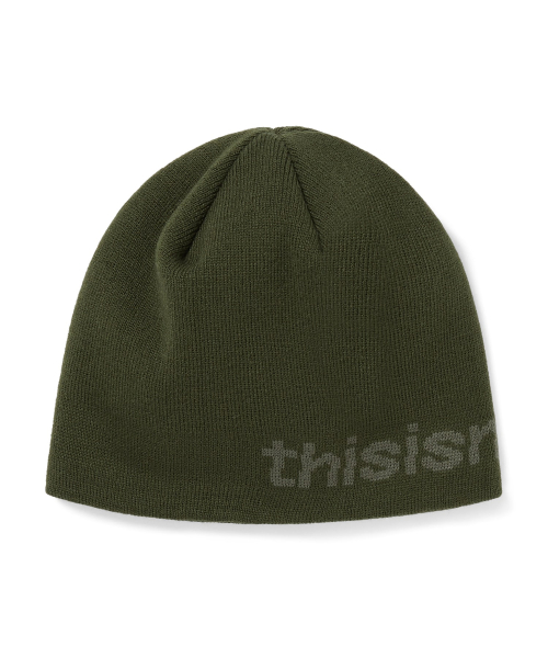 SP-Logo No Cuff Beanie Olive