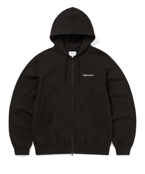 INTL. Logo Zip Up Hoodie Off Black