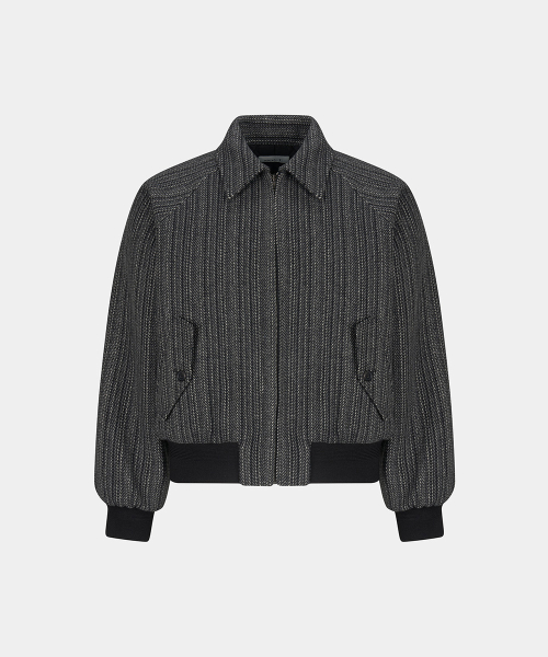 HARRINGTON ENGLISH HERRINGBONE BLOUSON - CHARCOAL