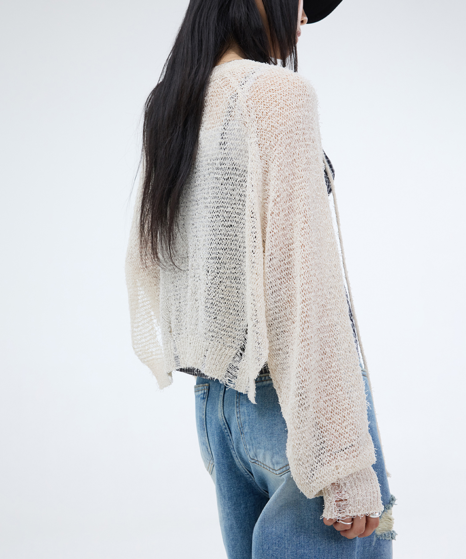 DISTRESSED BOLERO CARDIGAN-3COLOR
