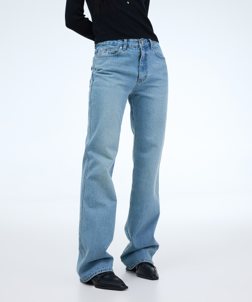 CLASSIC MID RISE STRAIGHT JEANS-2COLOR