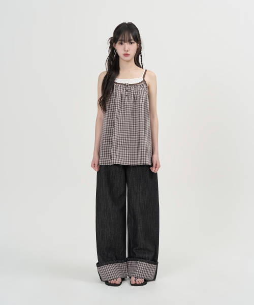 Джинсы W в клетку (BLACK)