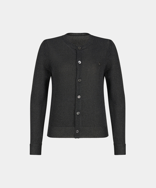 W GLITTER KNIT CARDIGAN - DARK GRAY