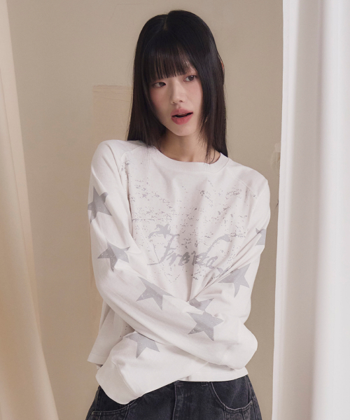 STAR LETTERING LOGO LONG SLEEVE белый