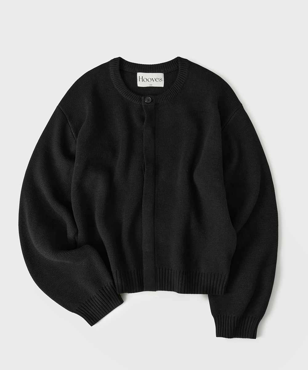 Hidden Button Cropped Cardiganчёрный