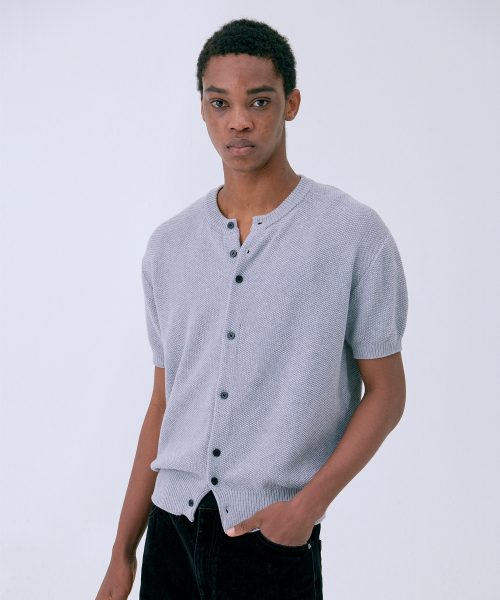 Amalfi Cotton Half Cardigan GREY