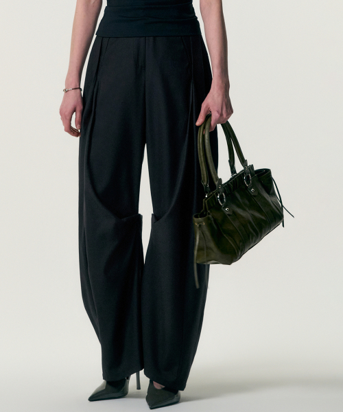 Soft-Curve Wide Pants_BLACK