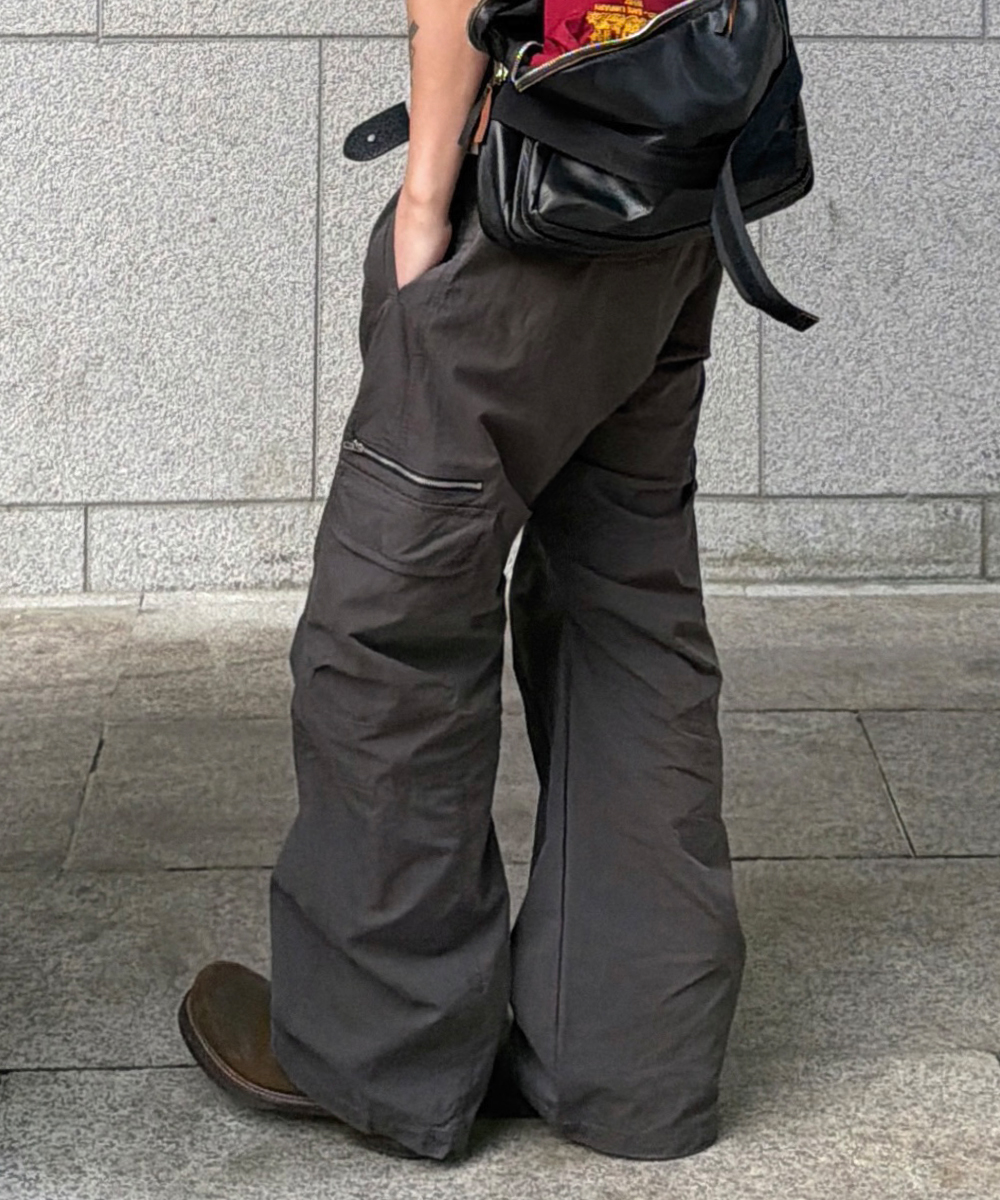 Wide Straight Cargo Pantsсерый